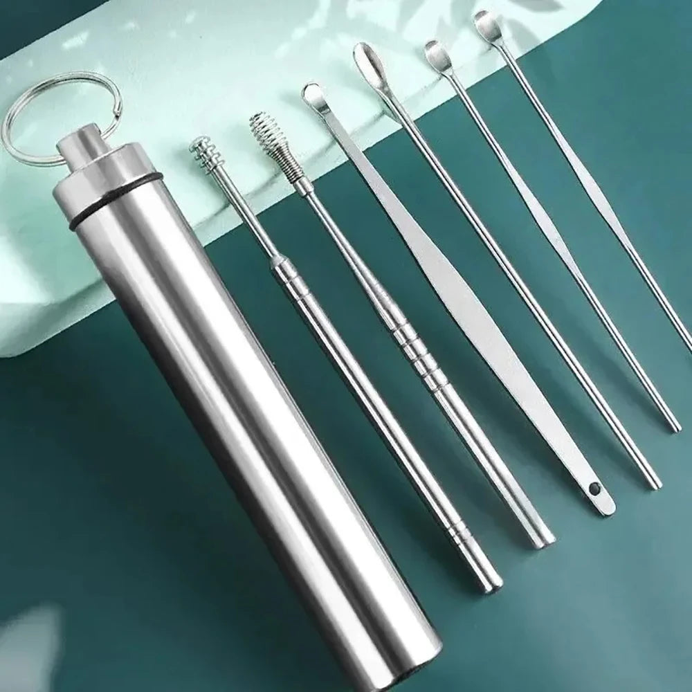 ClearEar Essentials — 6-Piece Stainless Steel Earpick & Curette Kit