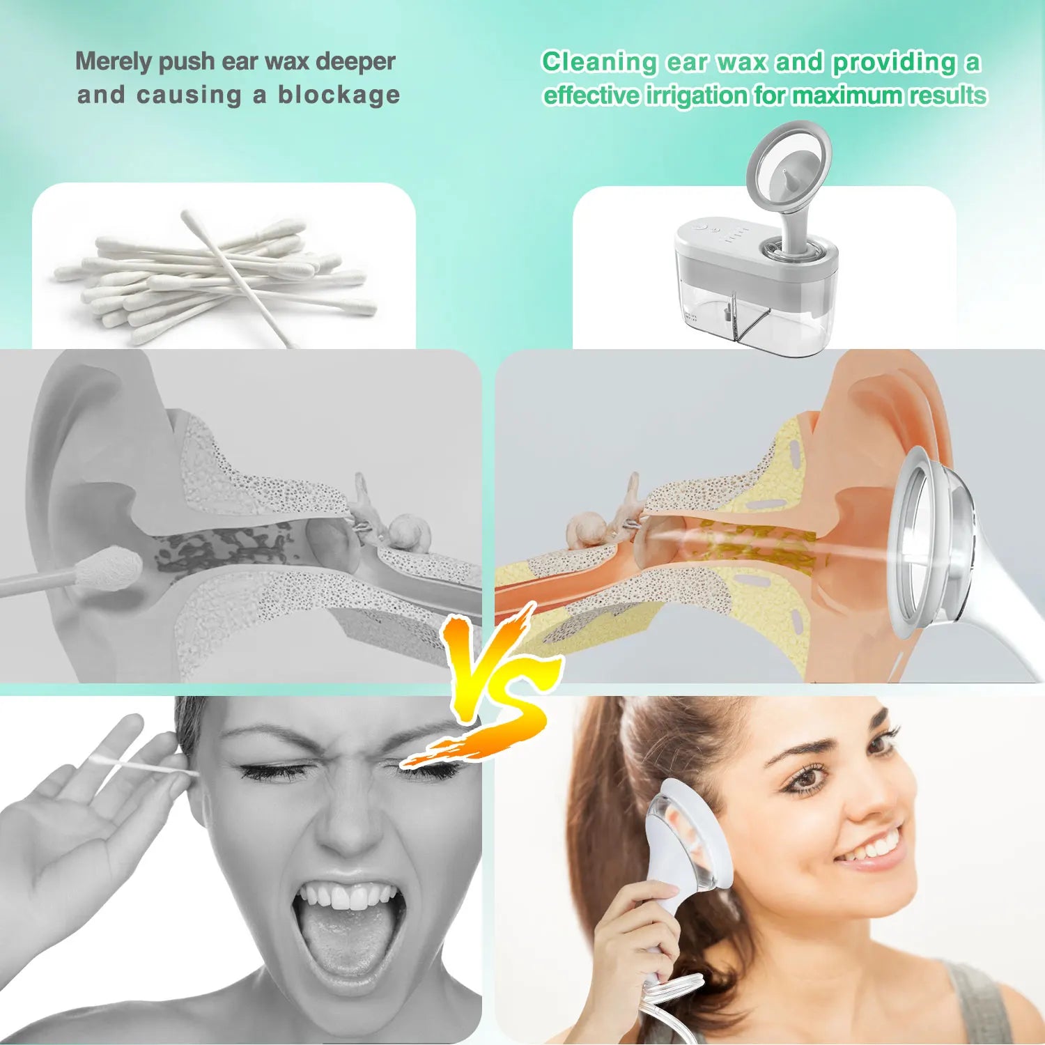 ClearEar Flow — Electric Ear Wax Irrigation Cleaner for Adults & Kids