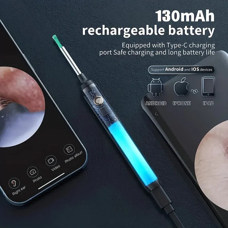 ClearEar Lite — LED Camera Otoscope for Safe At-Home Ear Cleaning