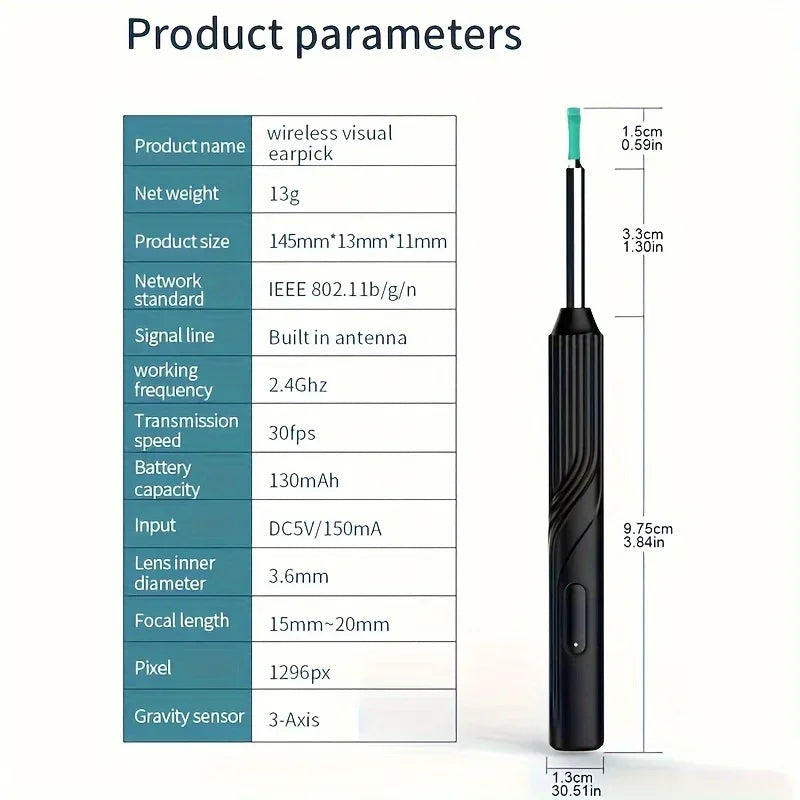 ClearEar Lite — LED Camera Otoscope for Safe At-Home Ear Cleaning