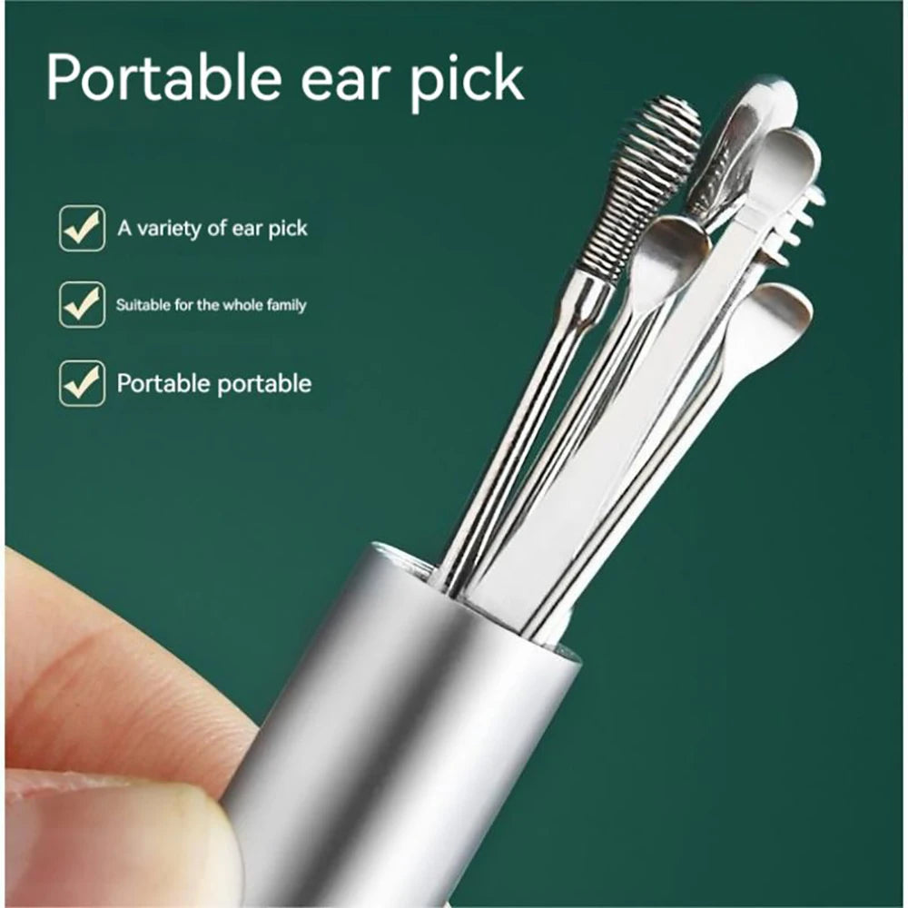 ClearEar Essentials — 6-Piece Stainless Steel Earpick & Curette Kit